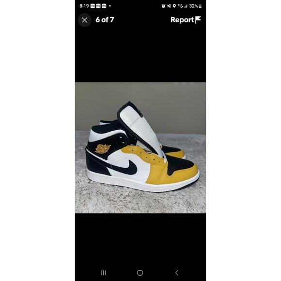 New Sneakers Shoes Size 9 Men’s Jordan 1 Mid Yellow Ochre DQ8426-701